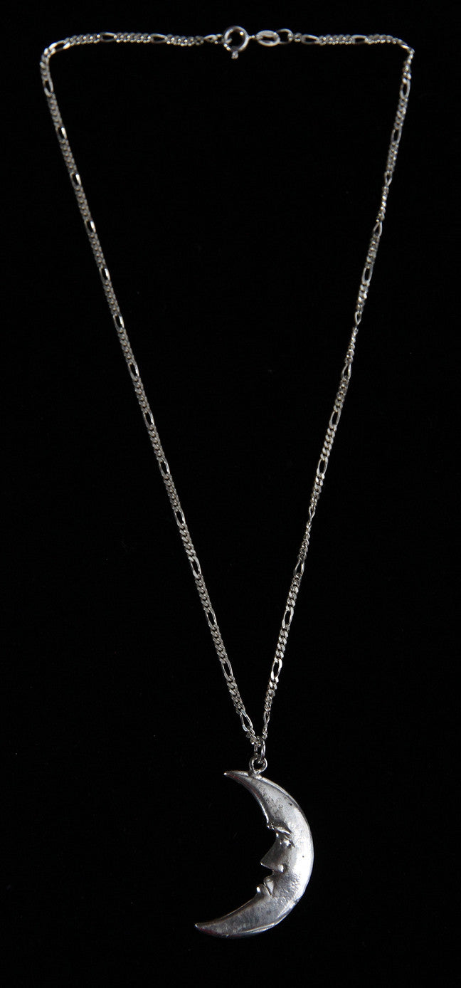 Crescent Moon Face Pendant