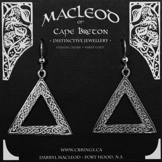 Celtic Triangle Open Center Earrings    E-101A