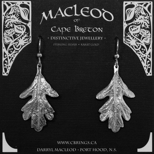 Dusty Miller Leaf Earrings, Medium    E-217B