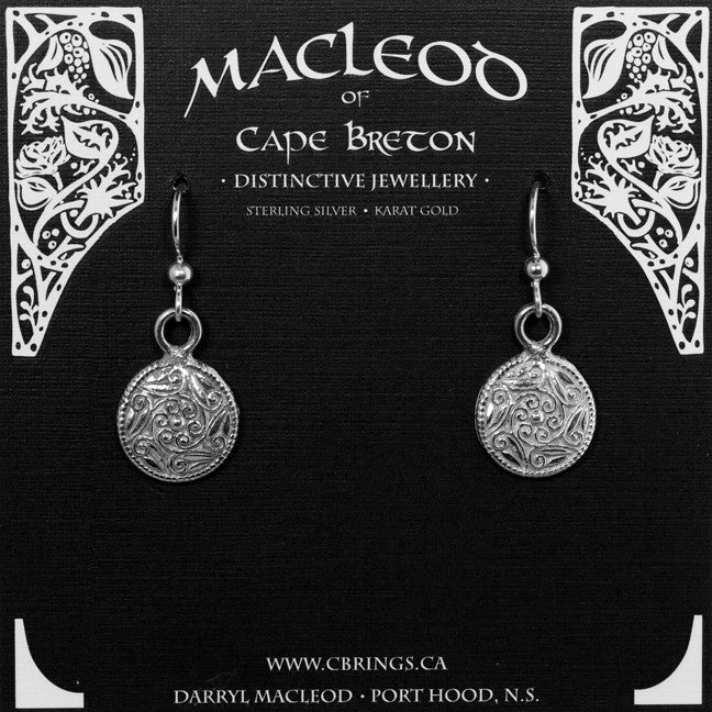Antique Raised Button Design Earrings, Small     E-601A