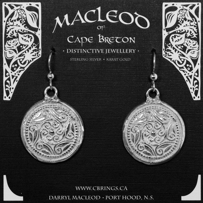 Raised Button Earrings, Large       E-601B