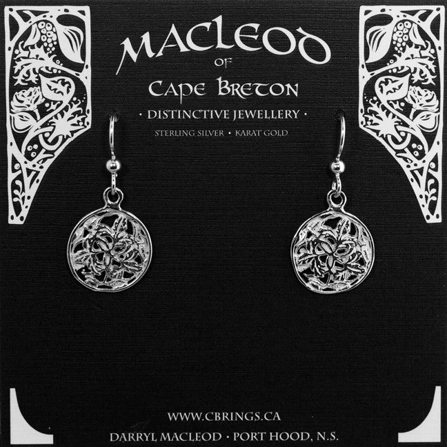 Open Leaf Button Design Earrings        E-605