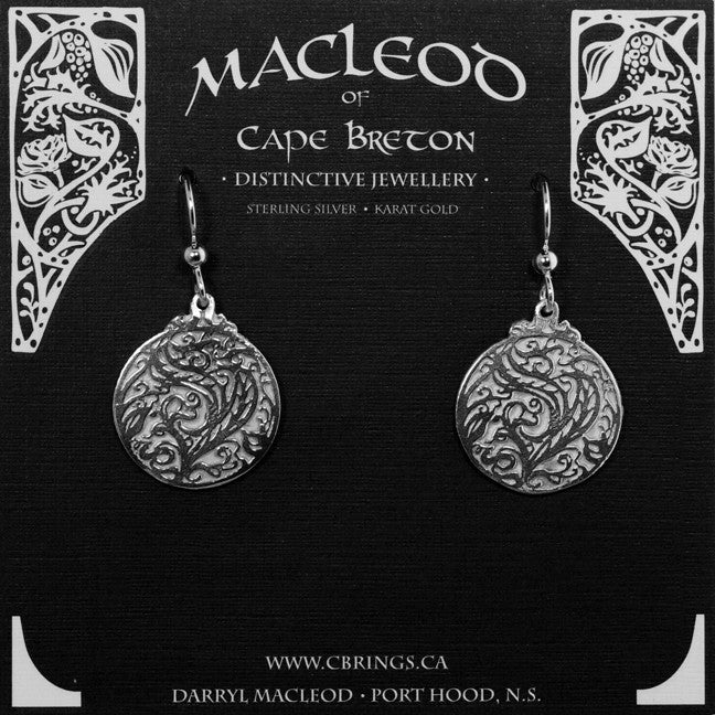 Artist Etching Design Earrings, Small    E-702A