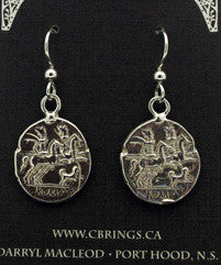Roman Coin Design Earrings      E-710