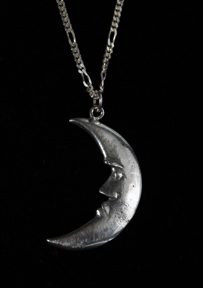 Crescent Moon Face Pendant