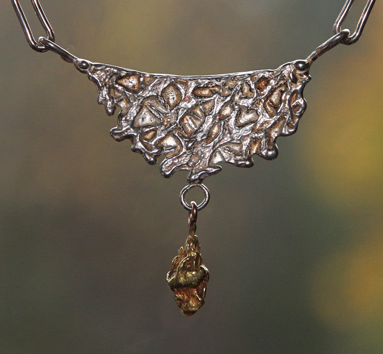 Cantaloupe Gold Nugget Necklace