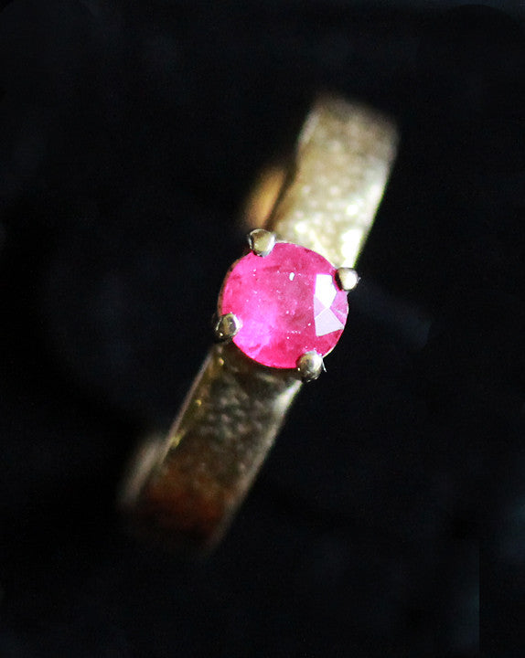 14k Gold Ring with Natural Ruby